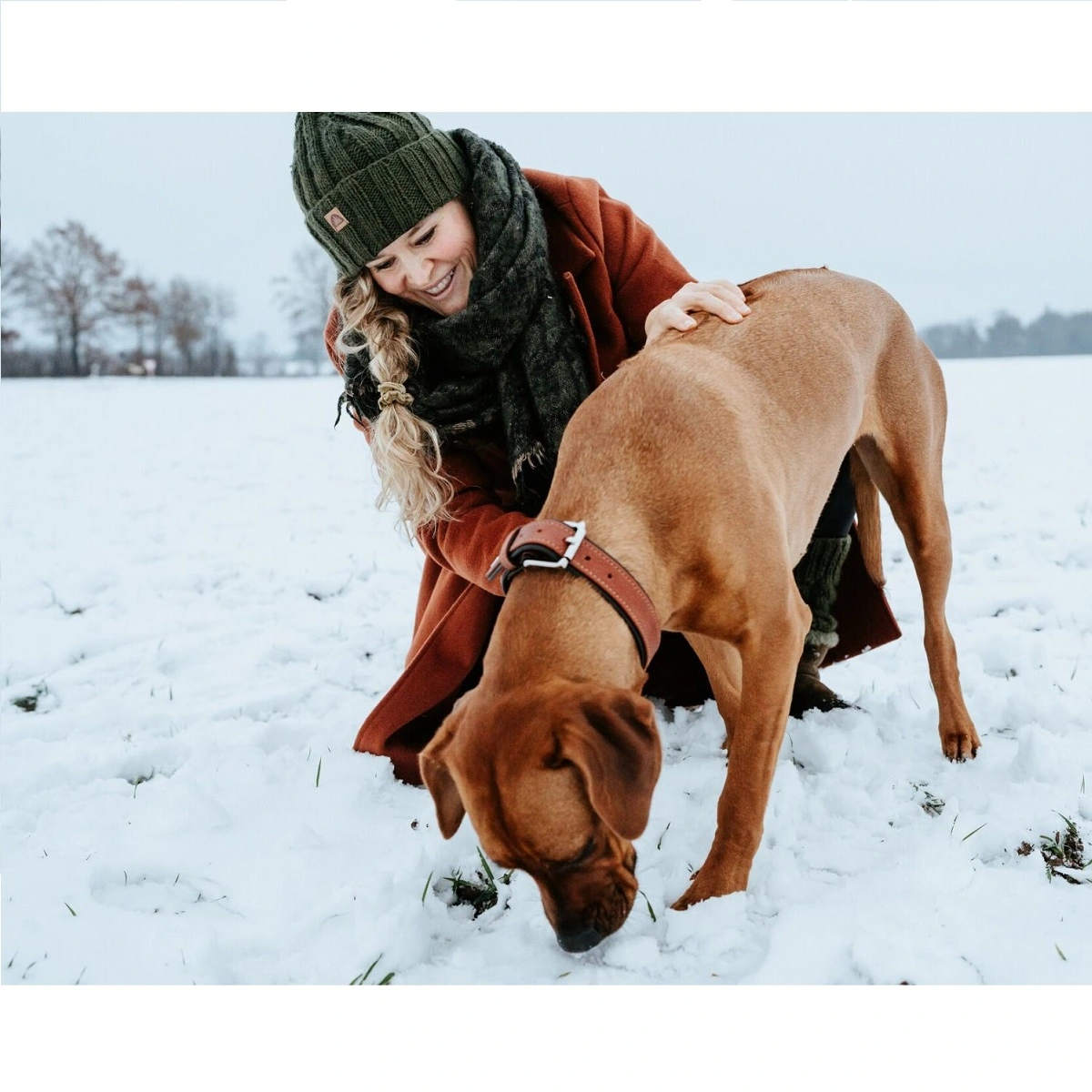 Hunter Canadian UP Hundehalsbånd Large 65 Cognac/Sort - 50-56 cm