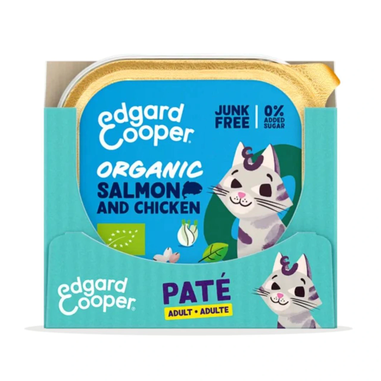 Edgard & Cooper økologisk pate til katte med laks og kylling 85 g