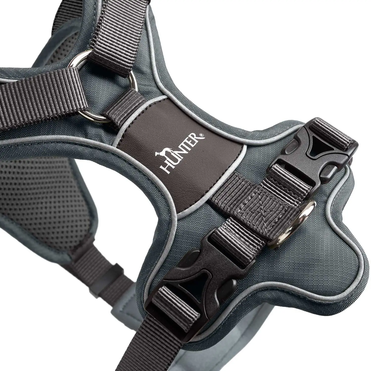 Hunter Divo hundesele S grå/grå just mave 45-56 cm - Stabil kontrol og komfort