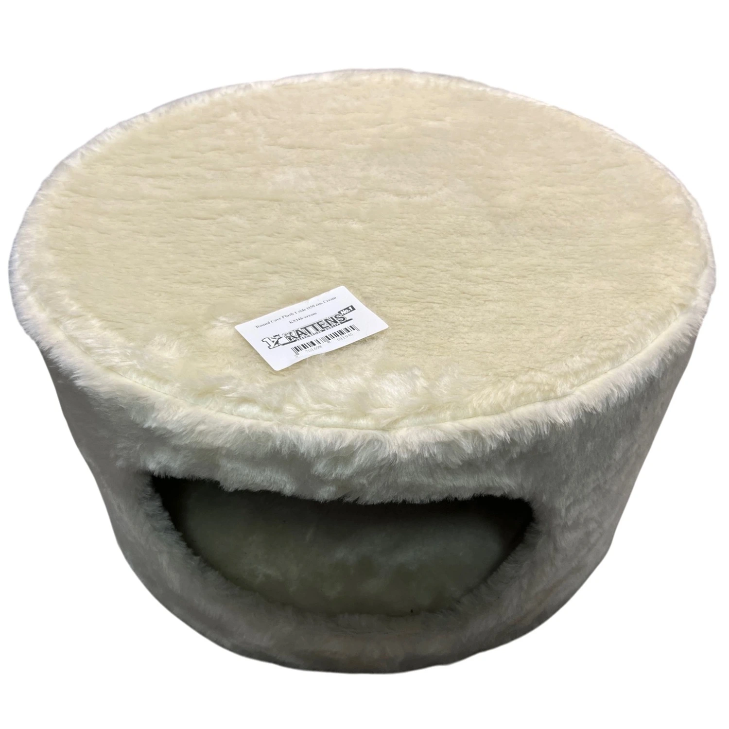 Kattens no 1 Rund hule med plys i beige Ø 50 cm med stor indgang