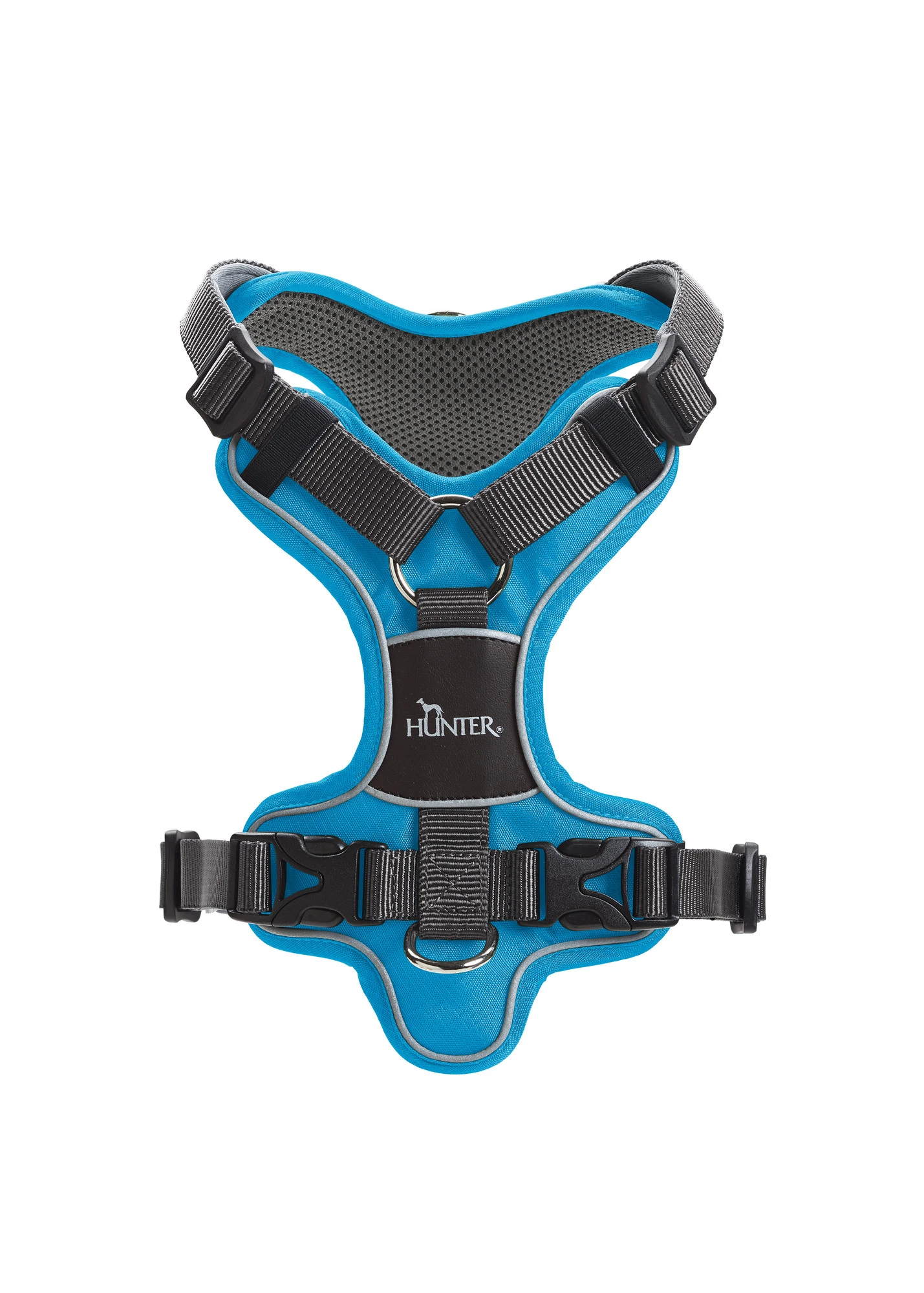 Hunter Divo hundesele S-M lyseblå/grå just mave 52-68 cm - Fleksibel støtte og komfort