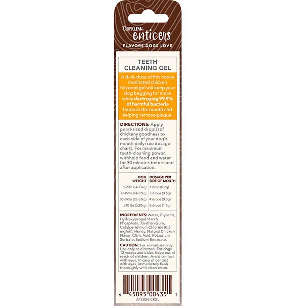 Tropiclean Enticersteeth Gel - Honey Marinated Chicken 59 ml