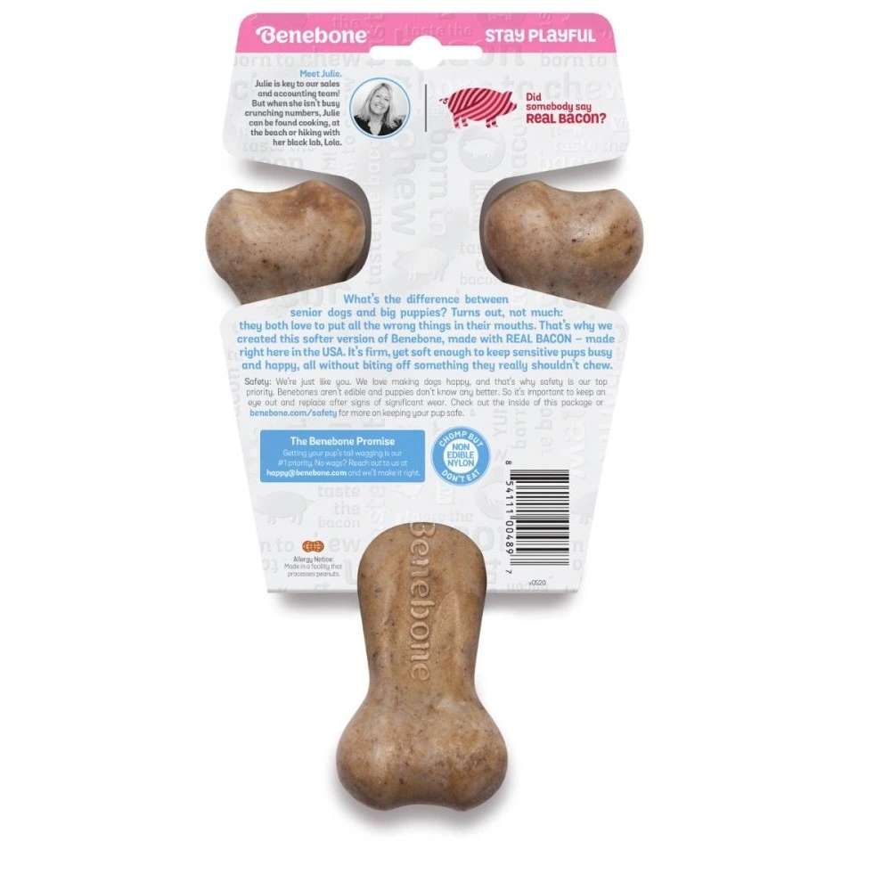 Benebone Puppy Wishbone Bacon M - hvalpe tyggeben med bacon