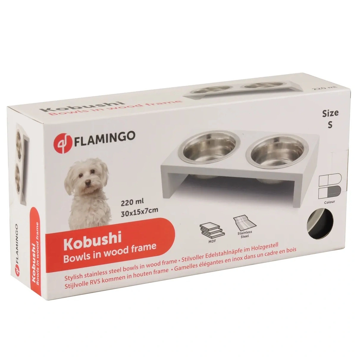 Flamingo Kobushi dobbeltskål 2x220 ml hvid