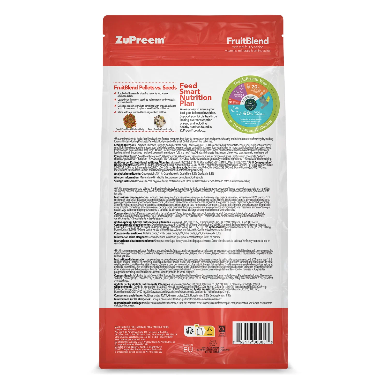 Zupreem Fruitblend Undulat 1 kg