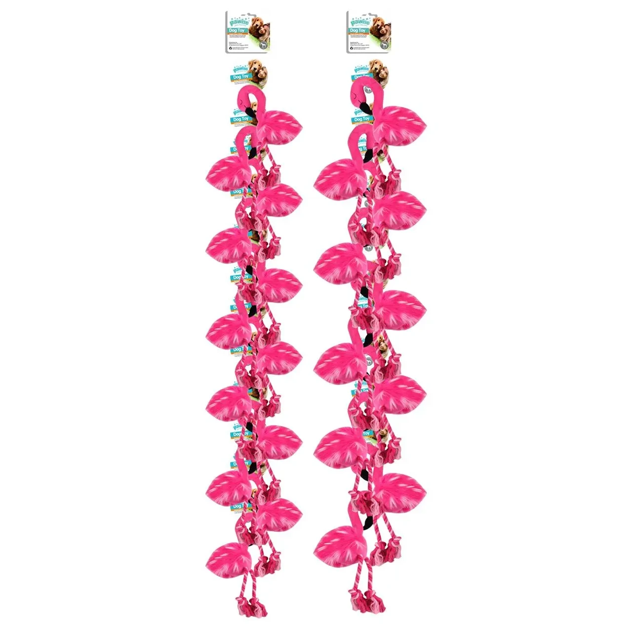 Pawise Flamingo Hundelegetøj med Reb - sjov bamse i plys