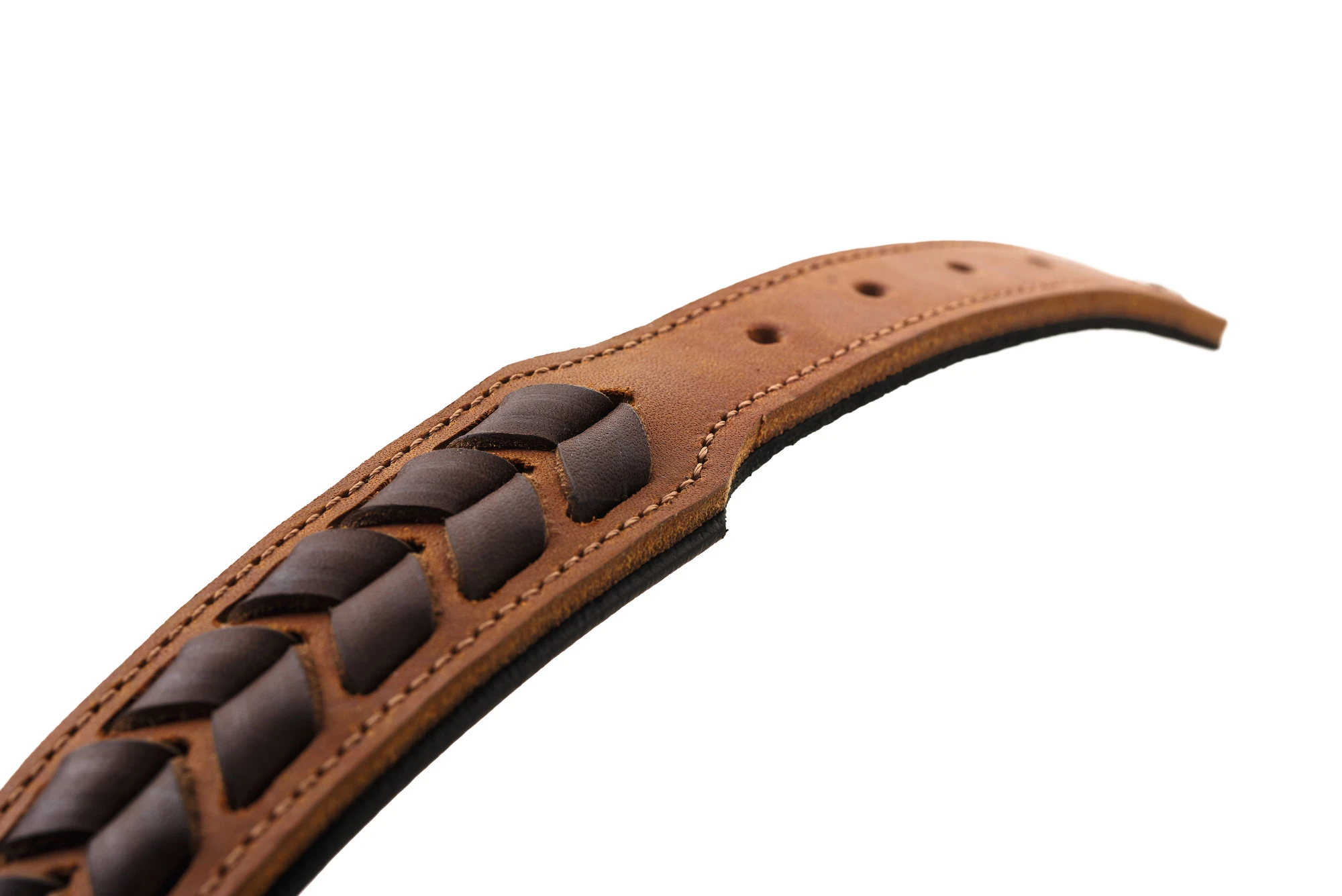 Hunter Halsbånd El Paso M-L 60 Cognac/Sort - 46-52 cm