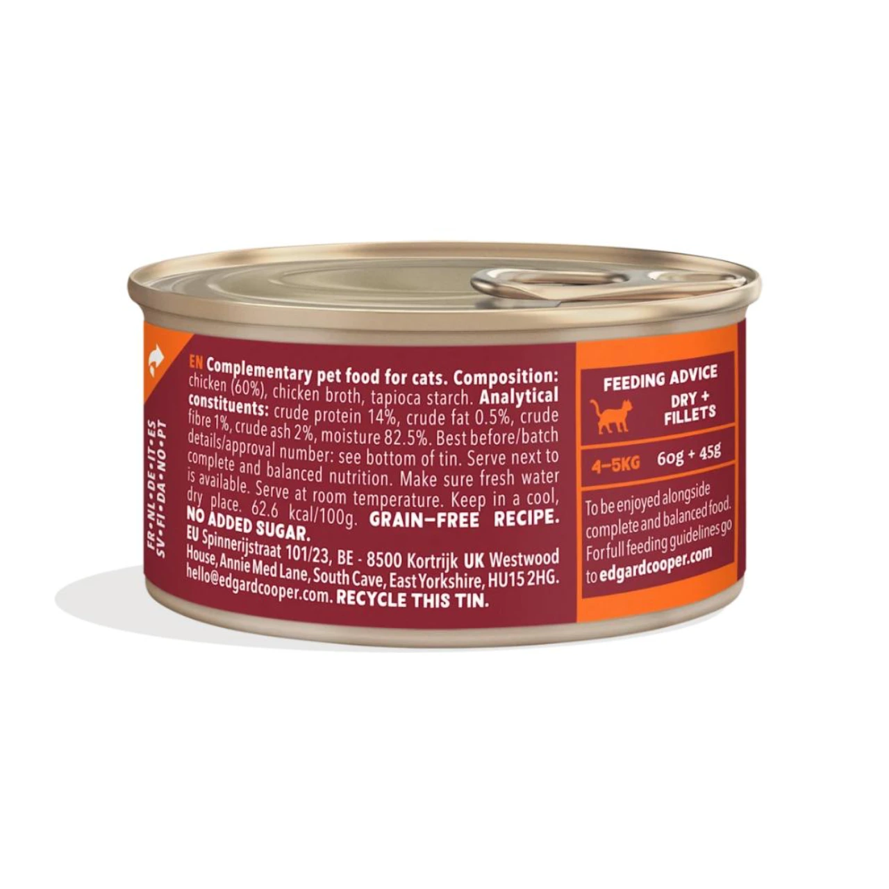 Edgard & Cooper kattefilet med kylling i bouillon 70 g