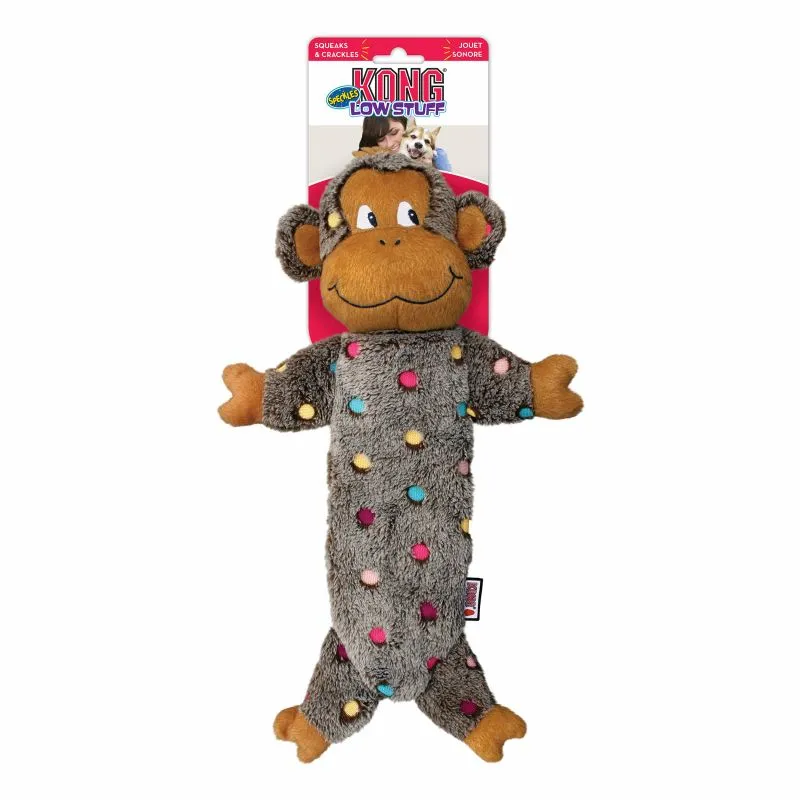 KONG Hundelegetøj LowStuff Monkey Grå L 40 cm - abe bamse til hunde