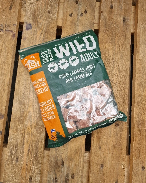 MUSH Vaisto Mørkegrøn Wild rensdyr lam elg til hund 800 g
