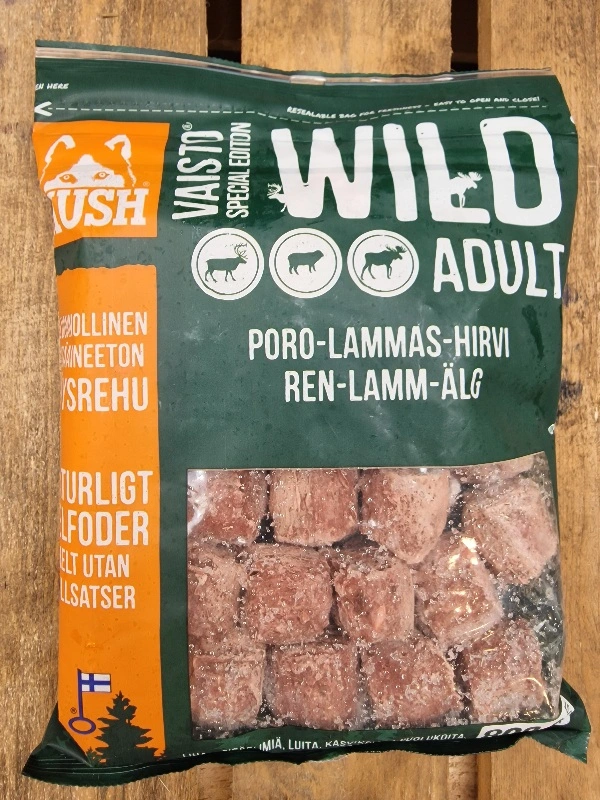 MUSH Vaisto Mørkegrøn Wild rensdyr lam elg til hund 800 g
