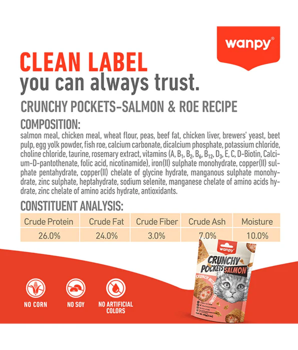 Wanpy Crunchy Pockets Salmon 60g