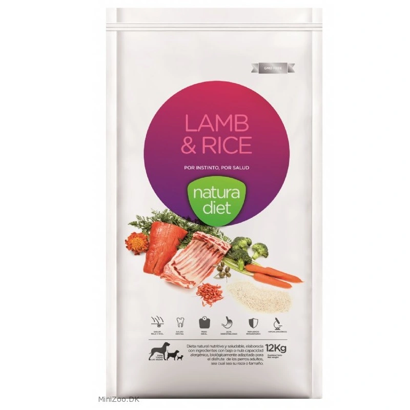 Natura Diet Lam og Ris Hundefoder 12 kg - Sundt foder