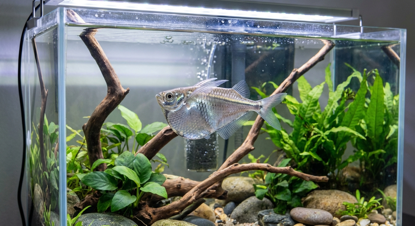 Sølv Øksefisk (Thoracocharax stellatus)