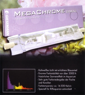 Giesemann Hqi pære Megachrome 250 watt. - 14.500 Kelvin.