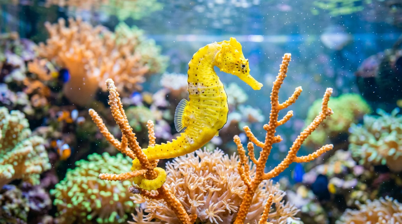 Gul Søhest - Hippocampus kuda Yellow