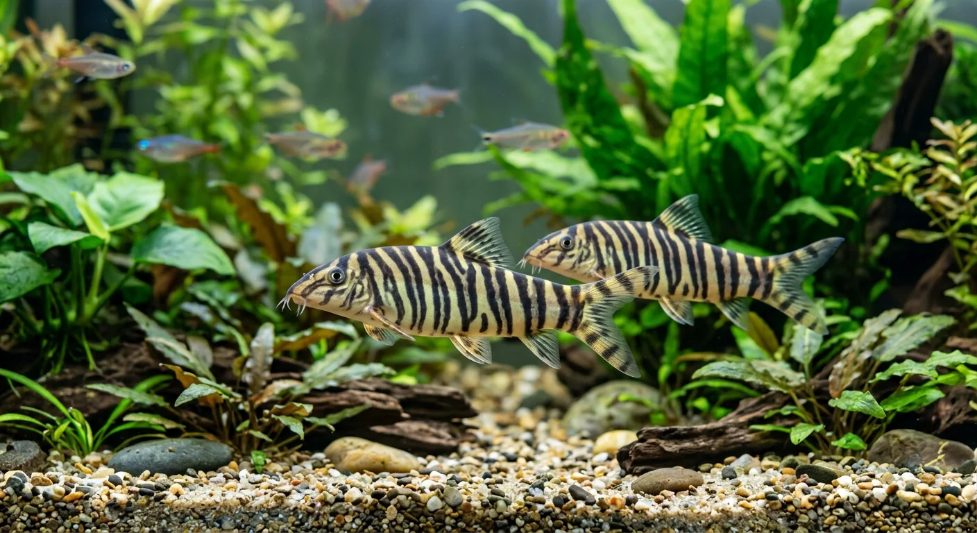 Zebra smerling (Botia striata) – Den livlige zebra-stribede bundfisk