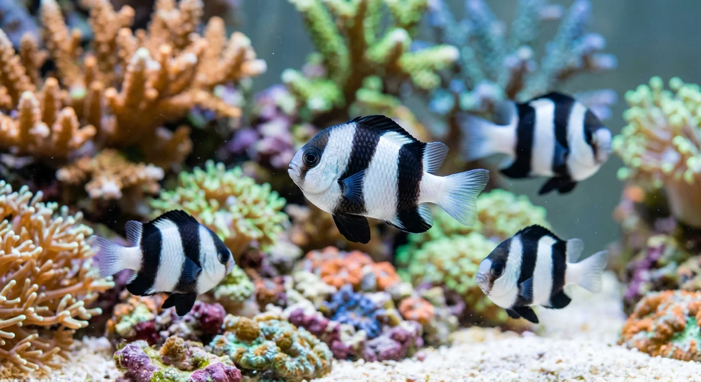 Hvidhalet Dascyllus (Dascyllus aruanus) – Robust damselfisk til saltvandsakvariet