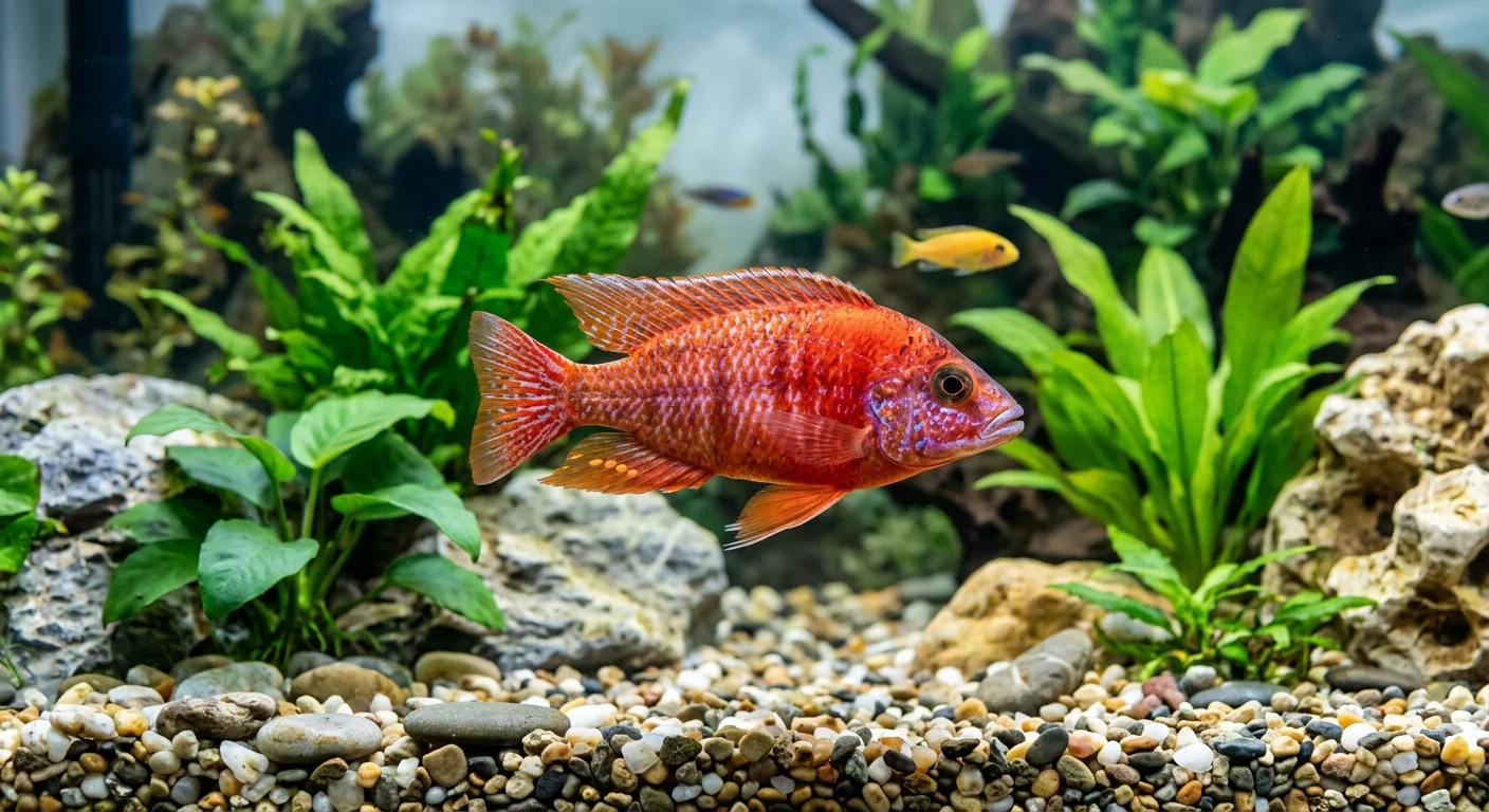 Aulonocara sp. Red Dragon – Den flammende røde påfuglecichlide