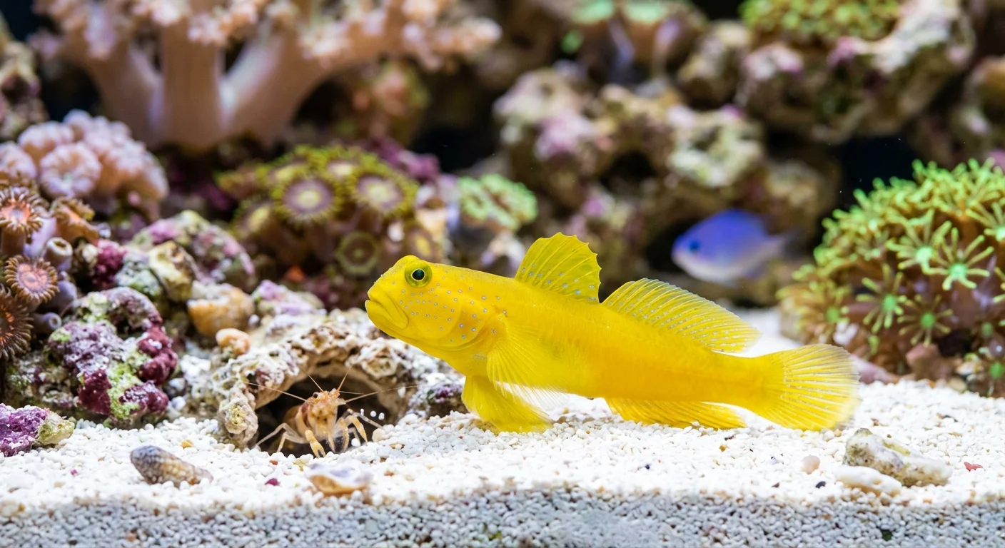 Gul Reje-gobi (Cryptocentrus cinctus) – Den gule vagtpost i symbiose med rejer