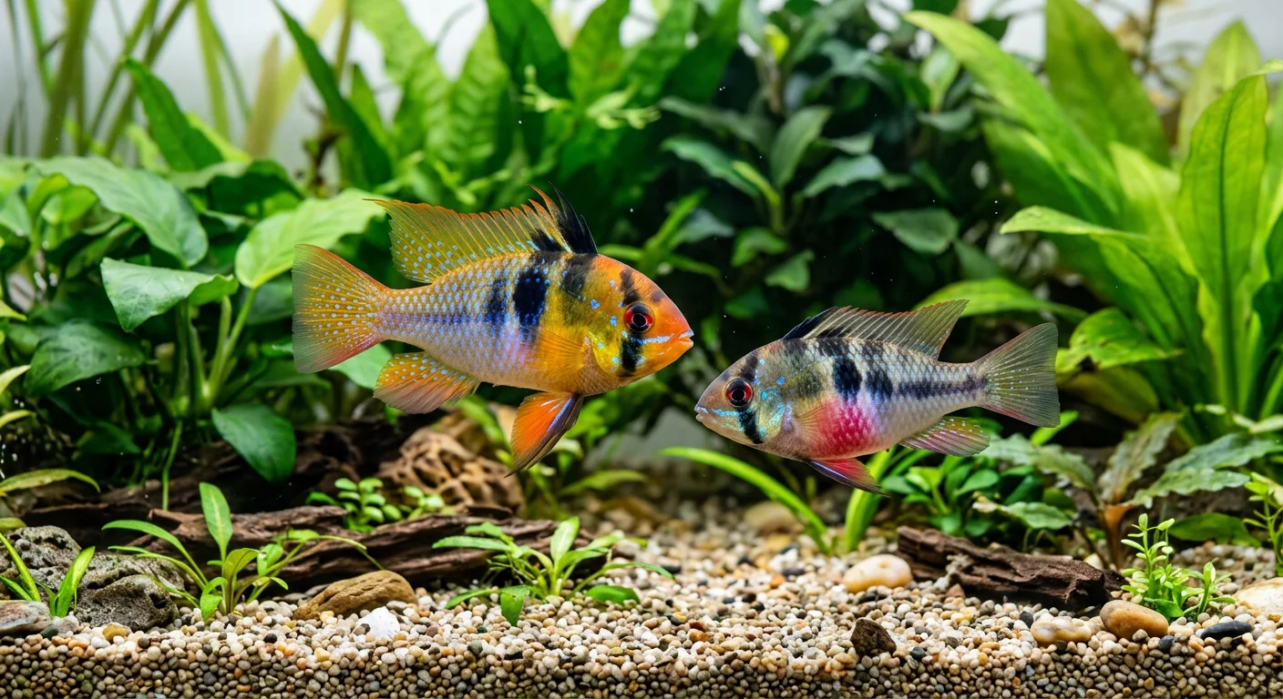 Sommerfuglcichlide XL (Papiliochromis ramirezi) – Din komplette guide til pleje