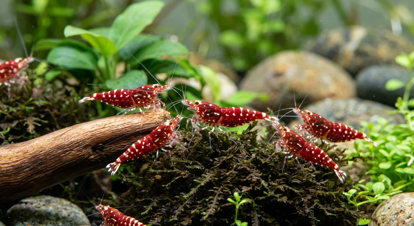 Brilliant Kardinalreje (Caridina sp.) – Plejeguide til den farverige Sulawesi-reje