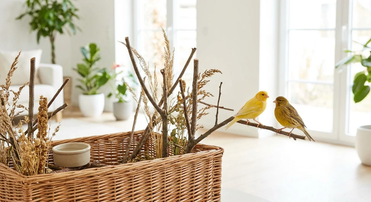 Naturlig indretning til kanariefugle