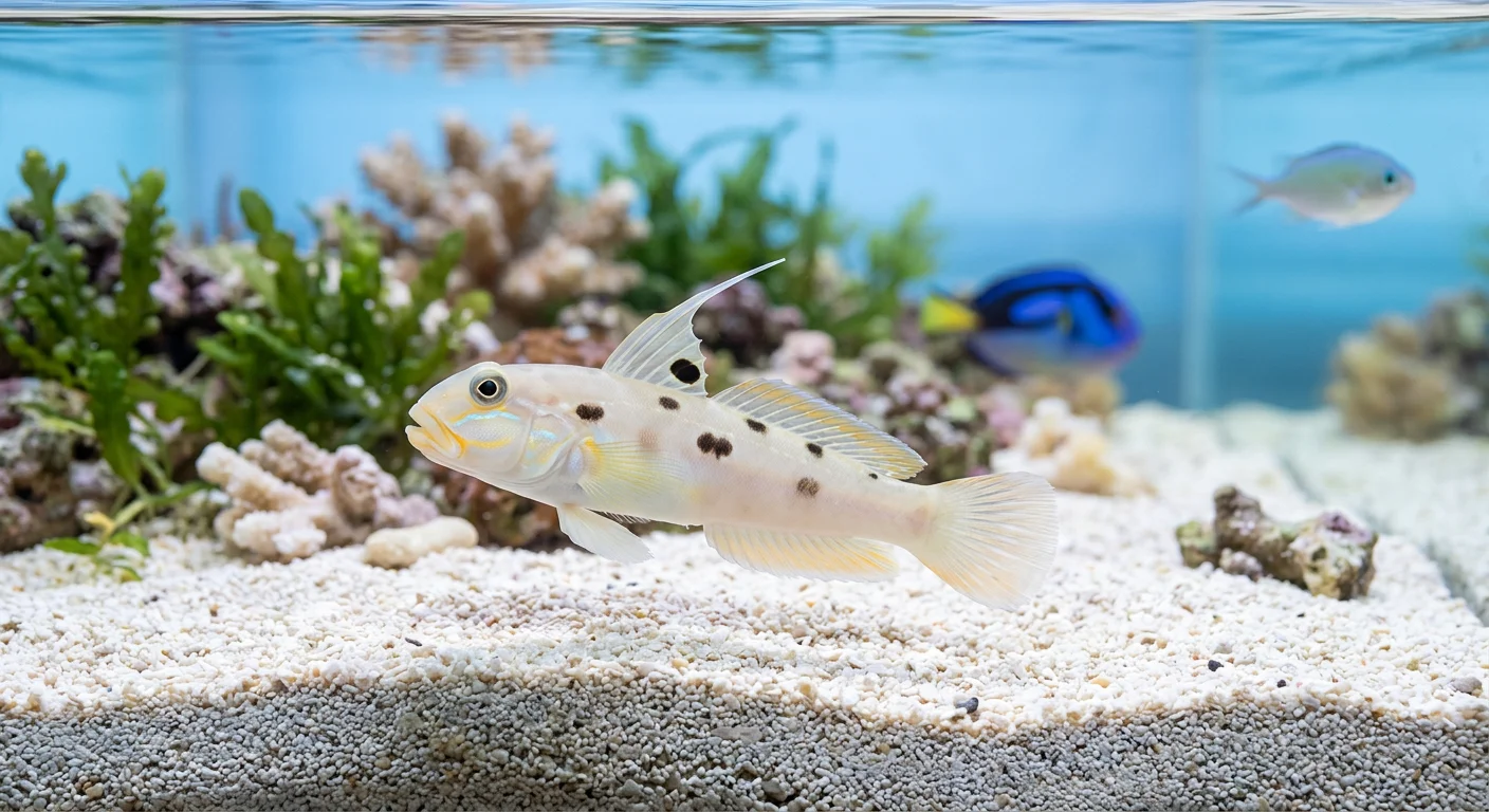 Seksplettet Sandspiser-gobi (Valenciennea sexguttata) – Den aktive sandrenser til dit saltvandsakvarium
