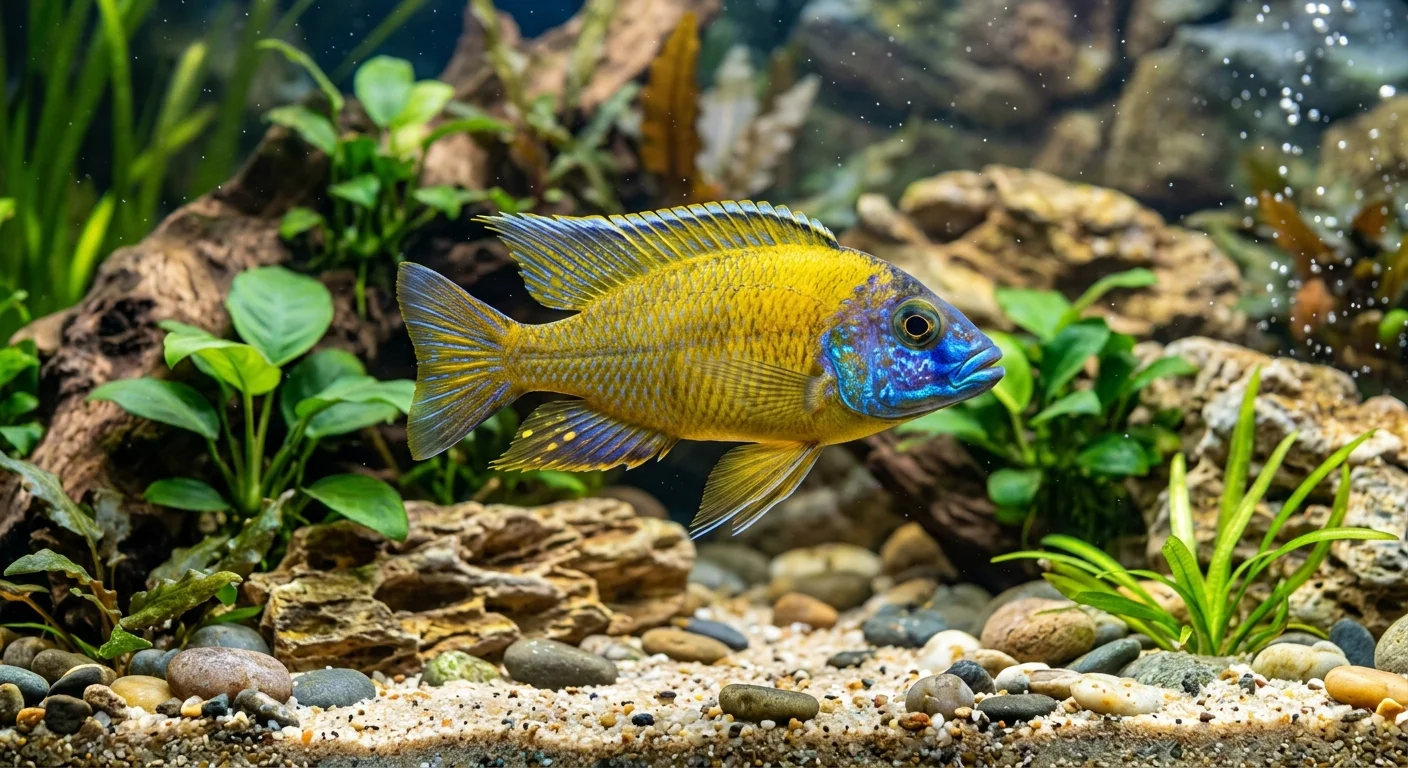 Gul Påfugle Cichlide (Aulonocara sp. Stuartgranti Maleri)