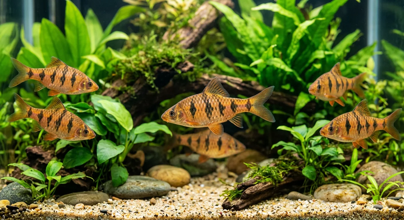Slangeskins Barbe (Desmopuntius rhomboocellatus) – En smuk og fredelig flokfisk
