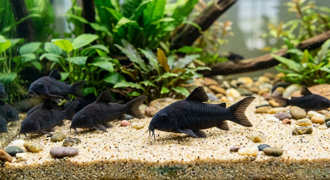 Corydoras Venezuela Black – Eksklusiv sort pansermalle til bunden