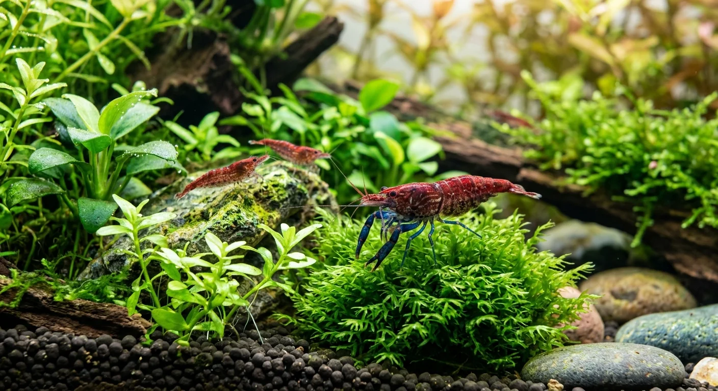Blåbenet Poso Kardinalreje (Caridina ensifera) – Den ultimative plejeguide