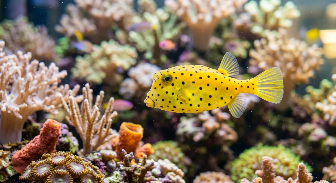 Sort Plettet Gul Kuffertfisk (Ostracion cubicus) – Din komplette plejeguide