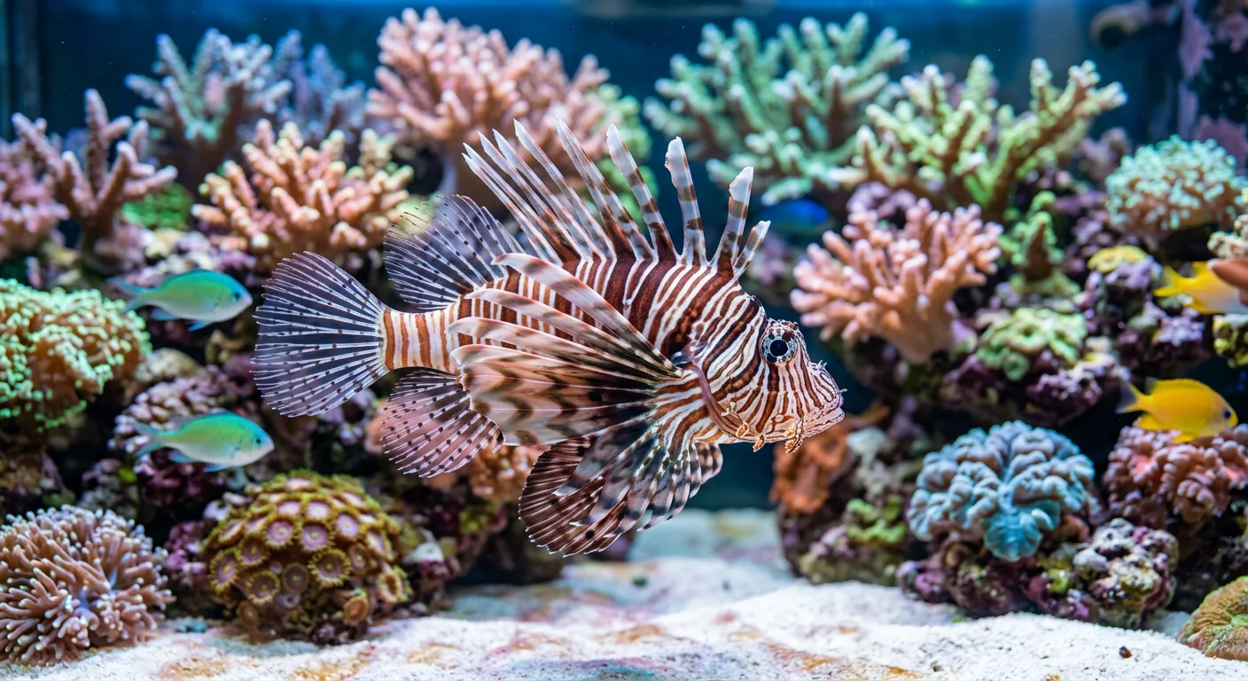 Almindelig Dragefisk (Pterois volitans) – Plejevejledning til den majestætiske rovfisk