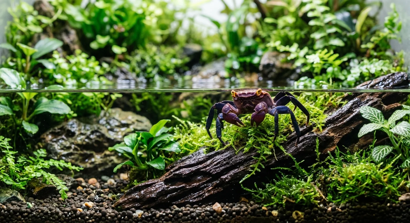 Vampyr krabbe med sorte ben (Geosesarma sp. Black Leg) – Plejeguide