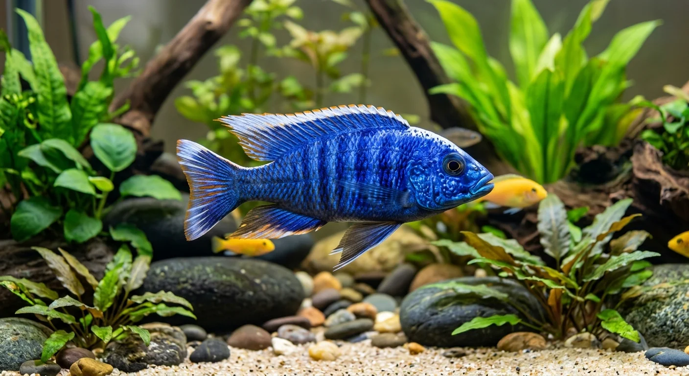 Blå Ahli (Sciaenochromis fryeri) – Plejeguide til den elektrisk blå malawicichlide