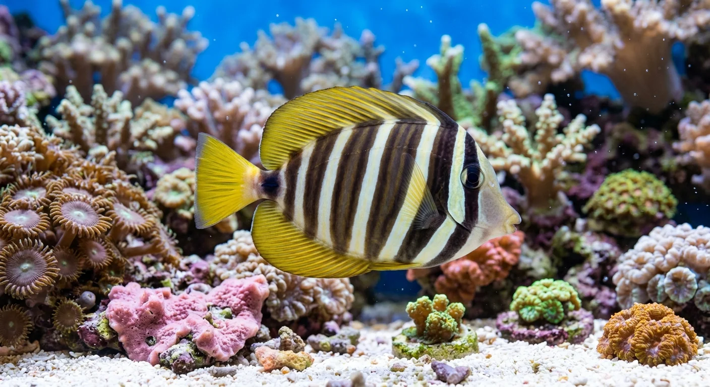 Zebrastribet kirurgfisk (Zebrasoma veliferum)