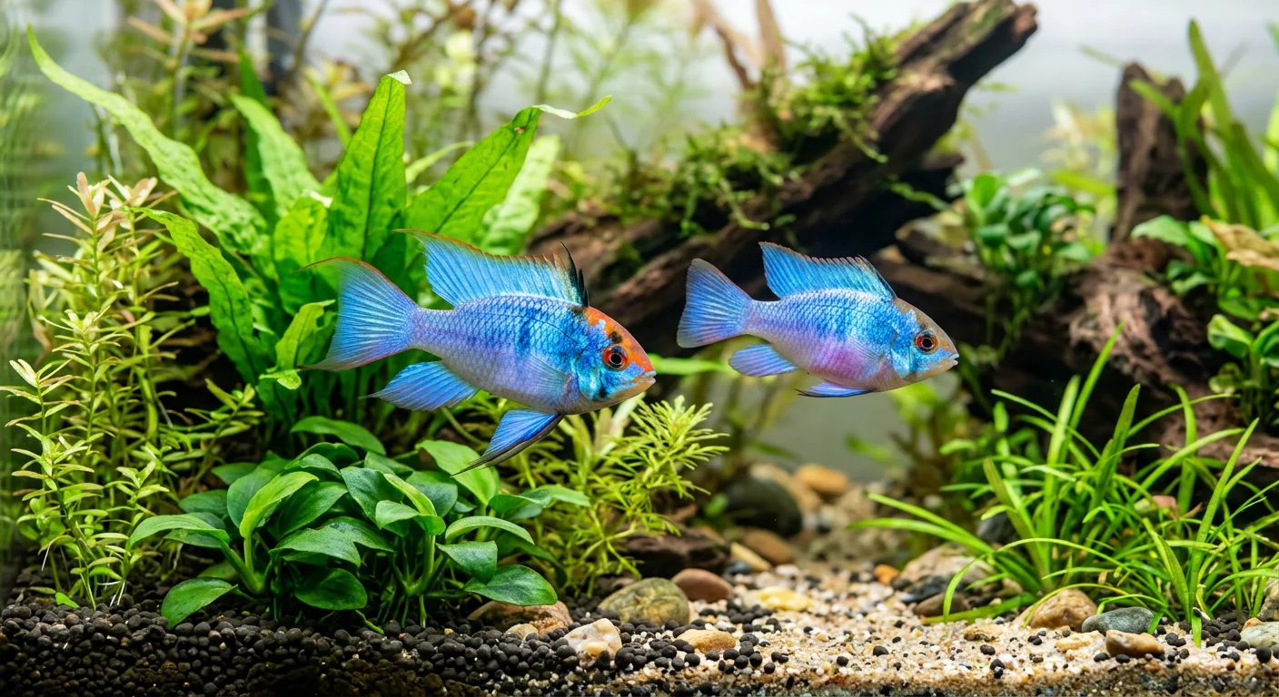 Elektrisk Blå Sommerfuglecichlide (Papiliochromis ramirezi) – Din komplette plejeguide