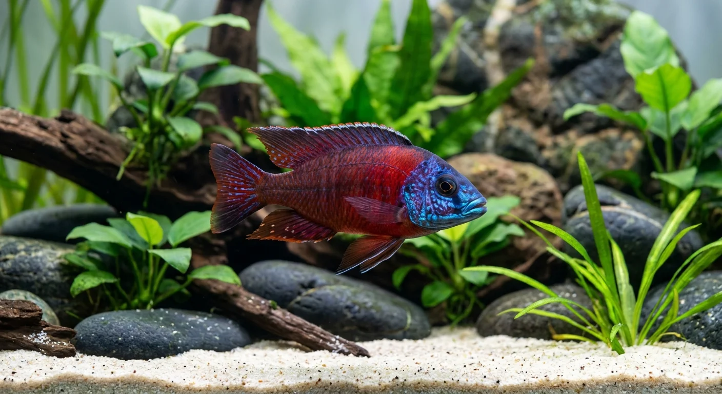 Rød Kejser Cichlide (Protomelas taeniolatus sp. Red Empress)