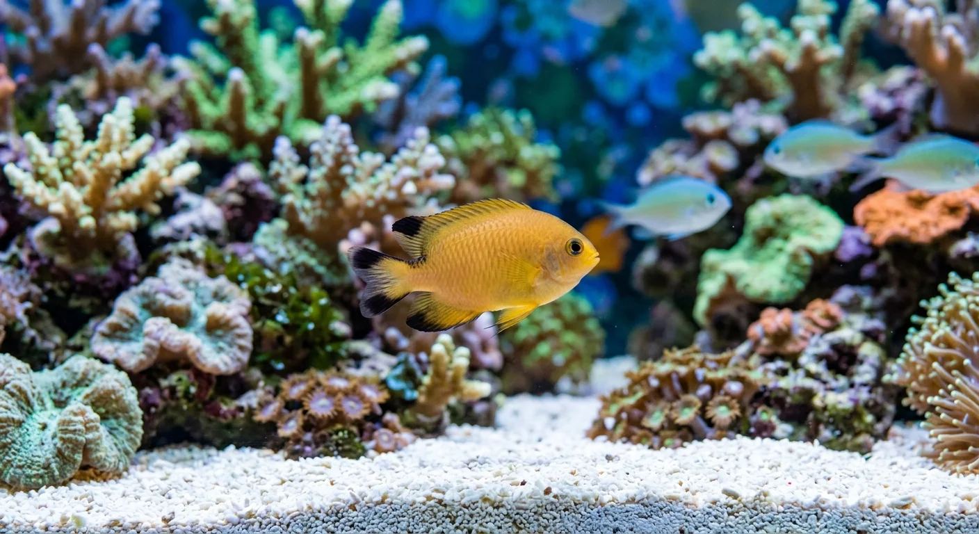 Treplettet Damsel (Pomacentrus tripunctatus) – Robust damselfisk til saltvandsakvariet