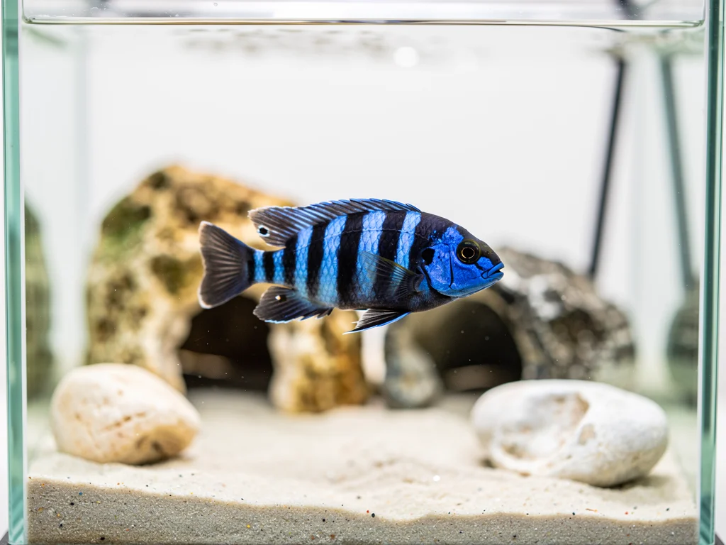 Chindongo demasoni (Tidl. Pseudotropheus demasoni) – Den blå dværgcichlide fra Malawi