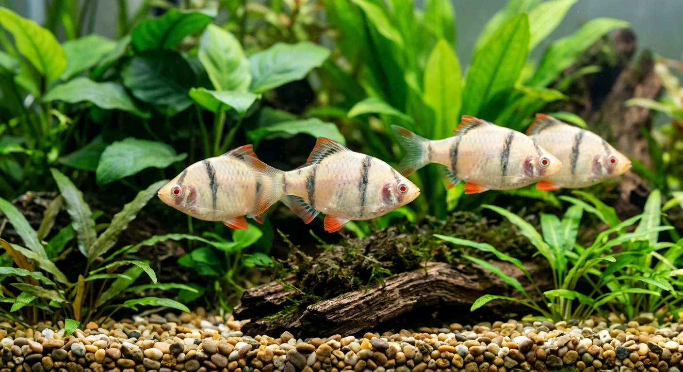 Albino Tiger barbe (Puntigrus tetrazona) – Din komplette plejeguide
