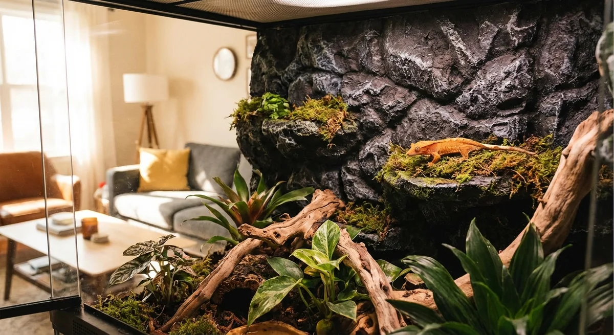 3D-print og DIY-baggrunde til terrarier