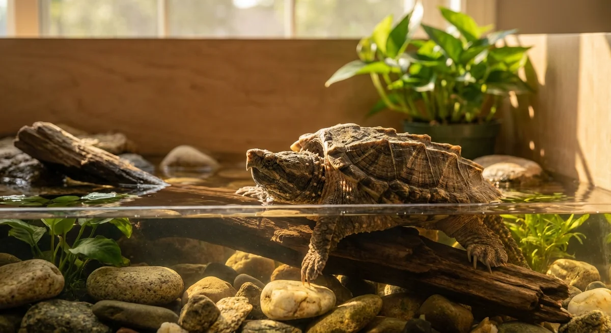 Alligatorskildpadde (Macrochelys temminckii) – Hold og pleje