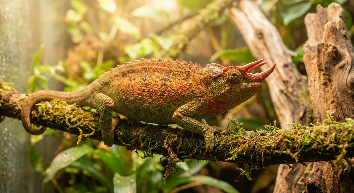 Firehornede kamæleon (Trioceros quadricornis)