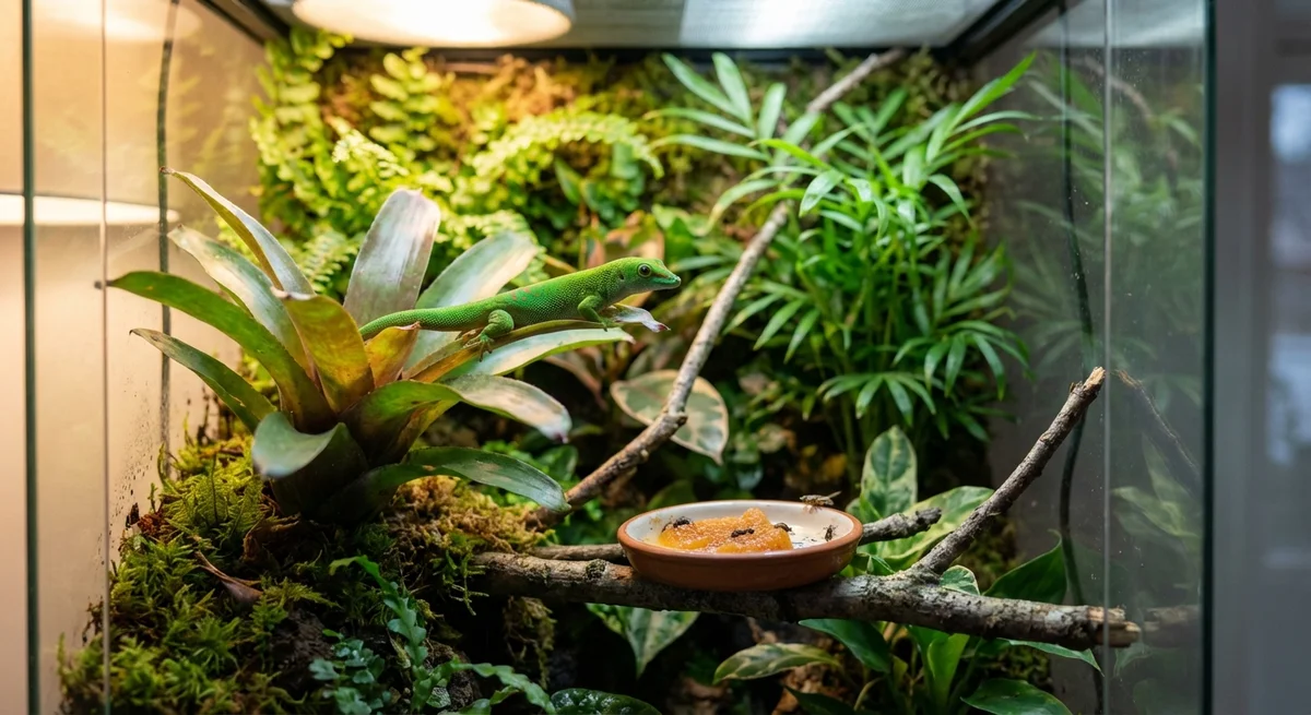 Guldstøvgekko – Pleje, fodring og plantebaseret terrarium
