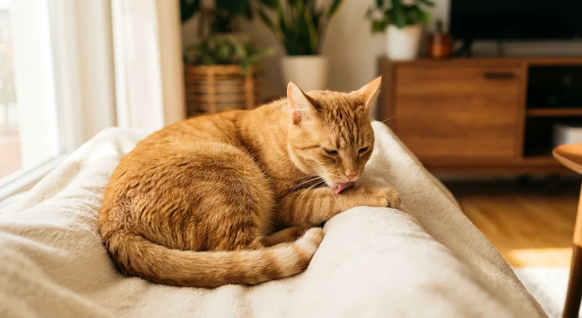 Hvorfor slikker katte deres pels hele tiden?