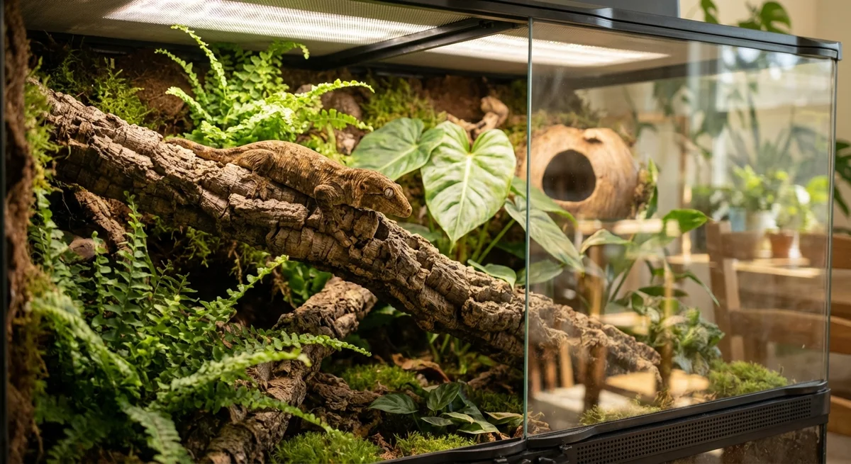 Nycalédonisk kæmpe Gekko – Rhacodactylus leachianus: Pasning og stort terrarium