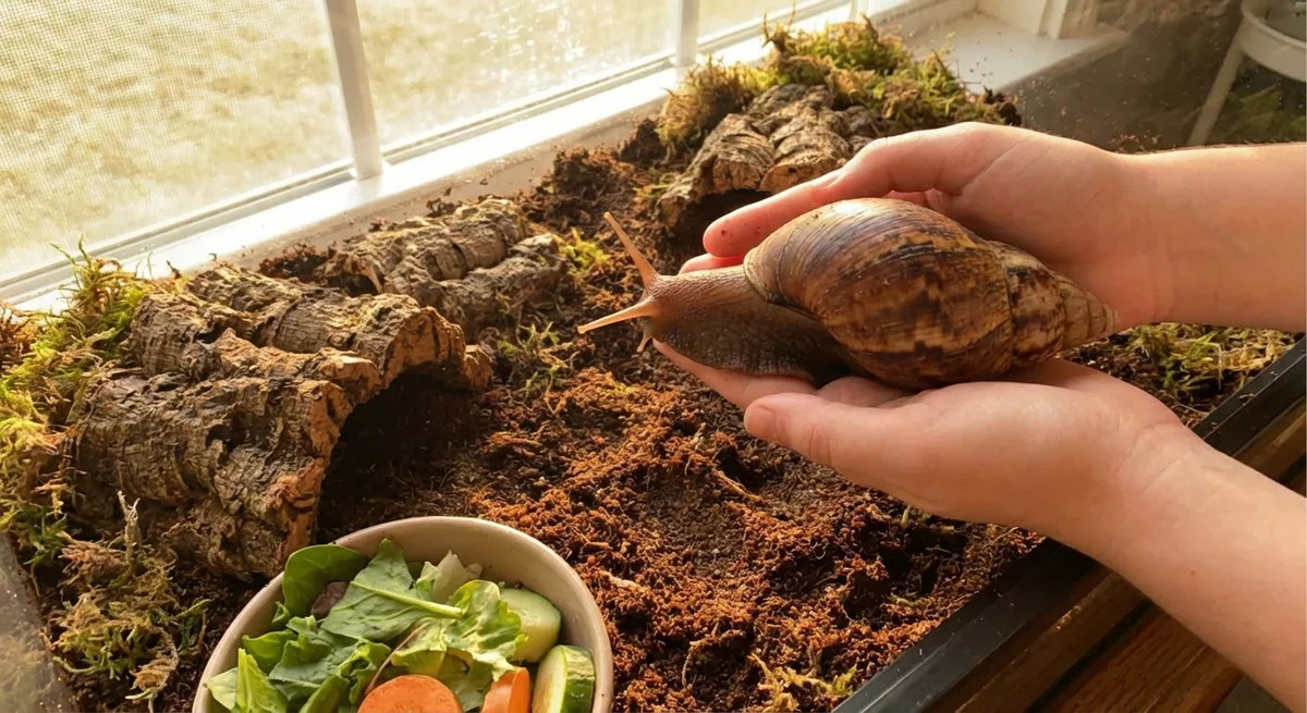 Komplet pasningsguide til Achatina reticulata / Congosnegl XL
