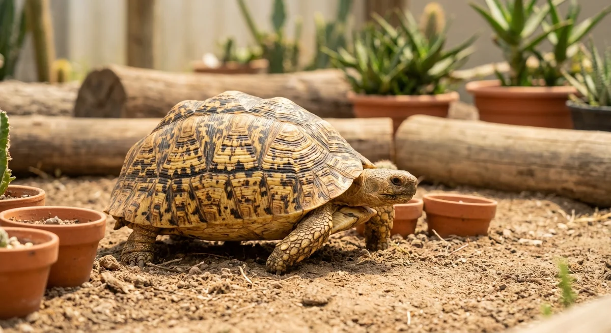 Leopardskildpadde (Geochelone pardalis pardalis)